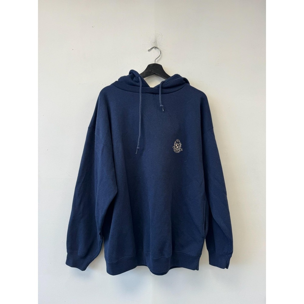 Vintage Gap Sport Hoodie Mens‎ XL Blue Fleece Pullover Embroidered Logo 90s